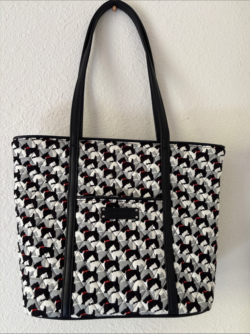 NWT SET:Vera Bradley Black, White & Red Quilted Scottie Tote and Wallet